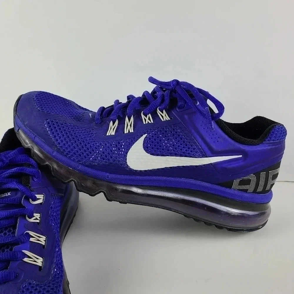 Nike big kids Air Max 2013 running shoes in hyper blue/white